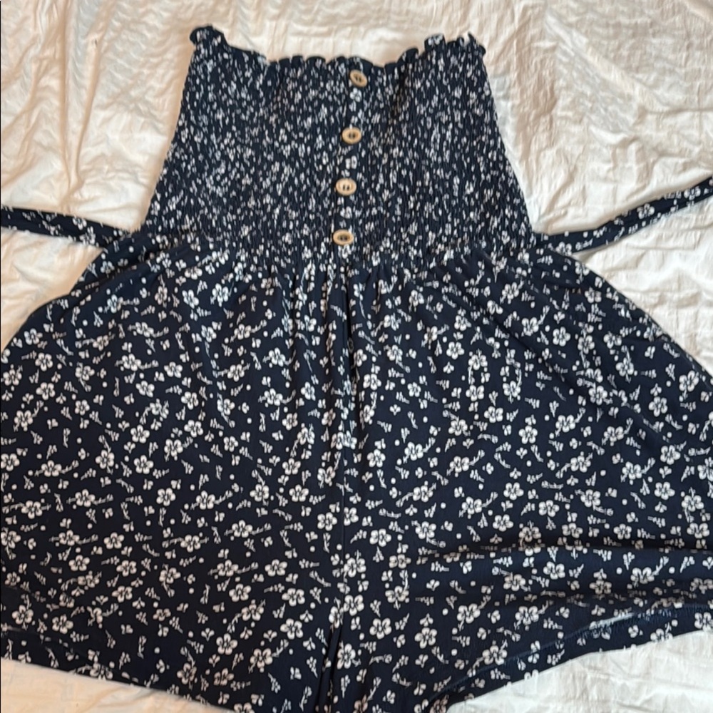 Navy Floral Jumpsuit